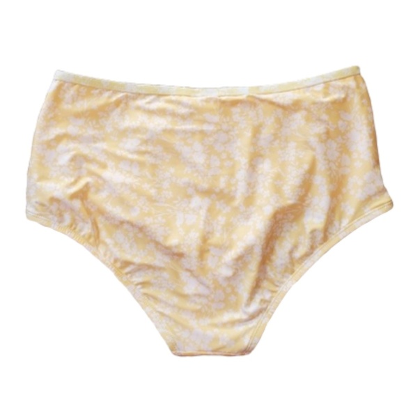 LC LAUREN CONRAD Swim Bottom High-Waist Beach Cruise Sizes Yellow Floral XL - Picture 4 of 6